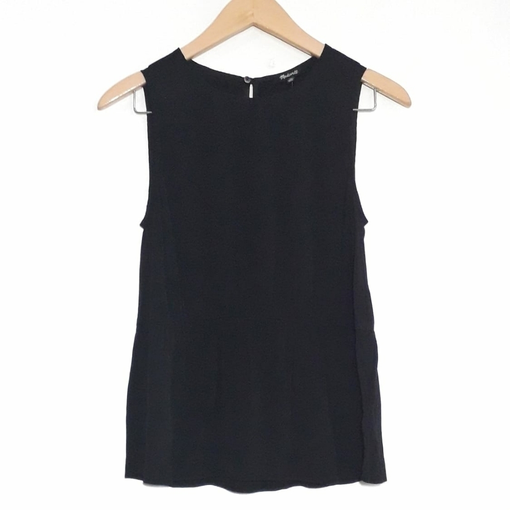 NWT Madewell Black Sleeveless Peplum Top XS - Picture 11 of 12